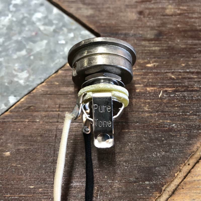 Real Life Relics Nickel Electrosocket Telecaster® Jack Plate Cup with Pure Tone Jack Cloth Wire image 1