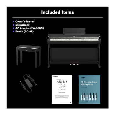 Yamaha Arius YDP-166B Digital Home Piano with Bench (Black Walnut) image 6