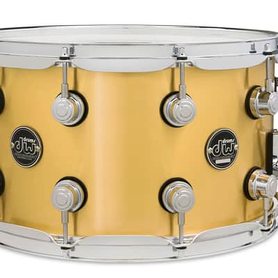 DW DRPM0814SSBP Performance Series, 1mm Polished Brass 8x14 Snare image 1