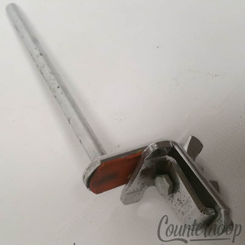 *Ludwig Clamp-On Mount Bass Drum Cowbell Holder Rod Chrome Vintage 70s USA Part* image 1