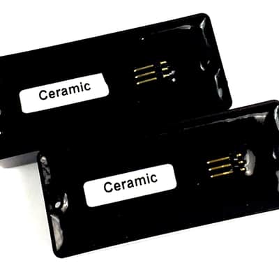 Active 7 String Humbucker Pickup Set / Kit, Ceramic Magnet Style, Bridge + Neck, Black image 3