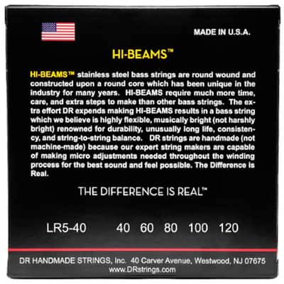 Hi Beam Stainless Steel Light 5 Cordes 40-120 DR Strings image 3
