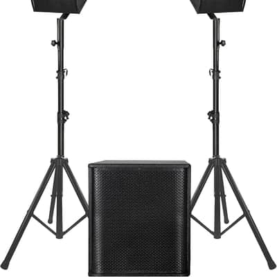 15 inch subwoofer 3000W DJ Powered PA Speaker System Combo Set with 8 Array Speakers,Bluetooth, USB, SD Card, Remote Control, for Meeting, Speeches, Churches, Performances, DJ Gig image 1