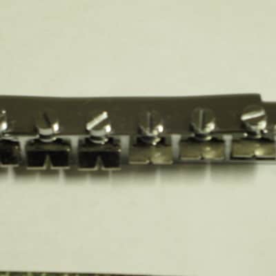 lightly used Epiphone B-2 metric ABR-1 vintage style bridge, wired,  CHROME, large posts mounting pieces (NO anchors) 1990s/2000s (for some import guitars that use this style bridge) will NOT fit on Gibson - mounting holes are too big image 19