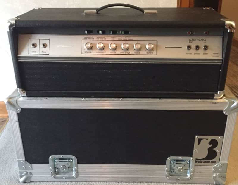 Ampeg V-4 100-Watt Amp Head with Reverb 1971 - Black image 1