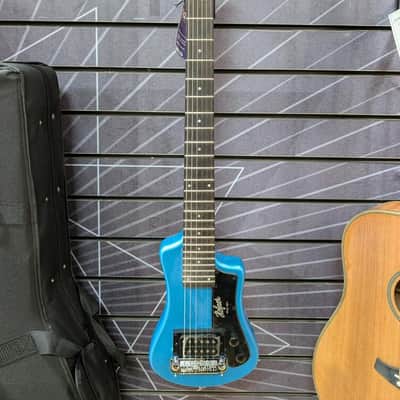 Hofner Shorty Blue Travel Electric Guitar - B Stock image 3