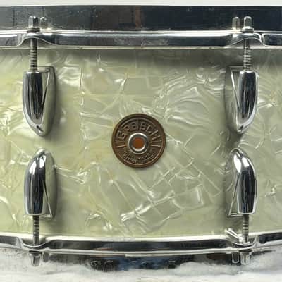 Gretsch 20/13/16/6.5x14" 1951 Round Badge 3-Ply Drum Set - White Marine Pearl image 14