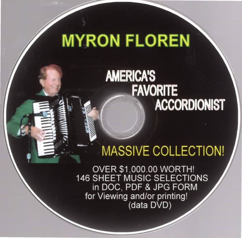 Myron Floren Massive Accordion Sheet Music DVD WITH 146 Selections Knocky P{F-1 2026 image 1