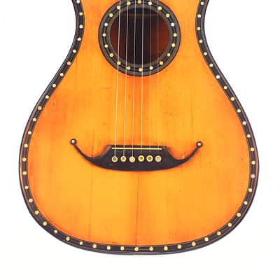 C.F. Marchal early Romantic guitar in shape of a coat of arms - outstanding sound and exceptional construction details - check video! image 2