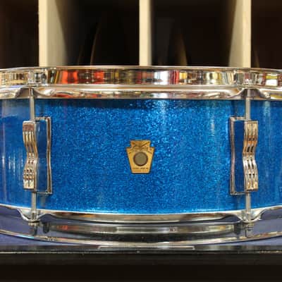 1960s Ludwig 5x14 Pioneer Snare Drum in Blue Sparkle image 1