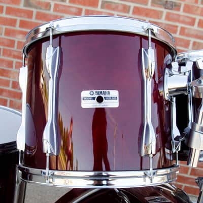 1989 Yamaha Recording Custom 5 Piece Shell Pack - Wine Red 10, 12, 13, 16, 22" image 10