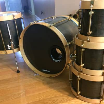 Bearing Edge Custom Drums Maple Charcoal  Grey Drum Set image 5