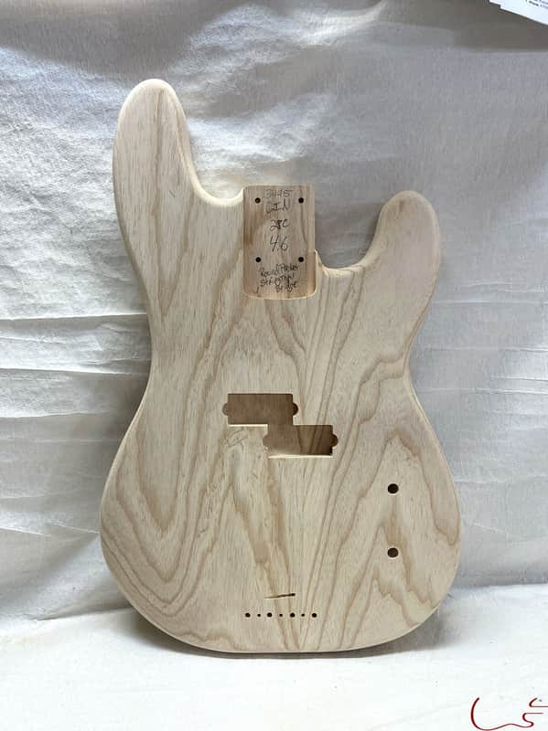 Guitar Mill P-Style Bass Body / 2 pc. Ultra Light Swamp Ash / Round Pocket / Rear Route / 4 lbs. 6 oz. (#GIN-3495) image 1