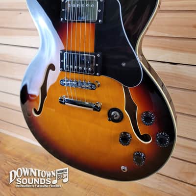 Firefly 335 Style Electric Guitar with Gig Bag - Vintage Sunburst, 7lbs 1oz image 3
