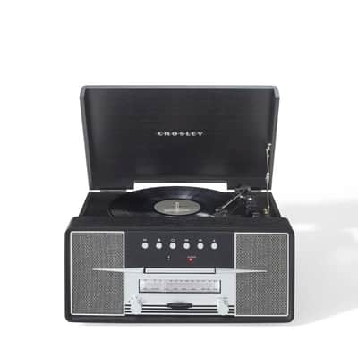 Crosley CR7016A Rhapsody 3-Speed Turntable AM/FM Radio CD Player - Black -NEW image 9