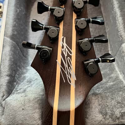 One of a kind 2018 RLG Red Layer Guitars Custom made in Amsterdam Multi-scale 27.7”-29.4” Juggernaut Baritone 8 string graphtech ghost Piezo saddles/preamp Lundgren M8 Alex Grey Inspired Inlay Hiscox Tool Djent Meshuggah image 10