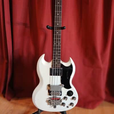 1963 Gibson EB-3 Bass – COA by No.Tom, Denmark Street – Vintage SG-Style Short Scale refinished White image 3