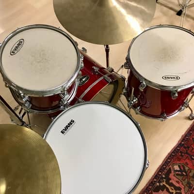 Xdrum Pro Stage Kit 3 Pc All Maple + Dixon Snare + Hardware + Cymbals - Red image 10