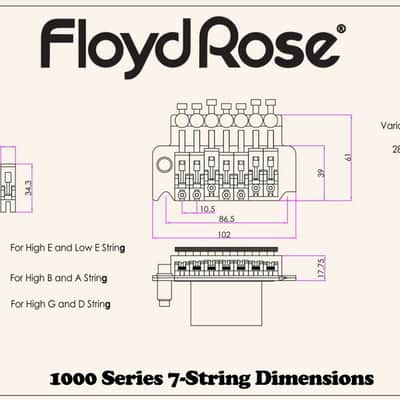 Genuine Floyd Rose Special Series 7 String Tremolo, Chrome FRTSSS1000 image 3