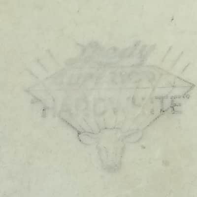 Leedy 14" Batter Calf Skin Snare/Tom Drum Hardwhite Diamond/Cow Head Vintage USA image 2