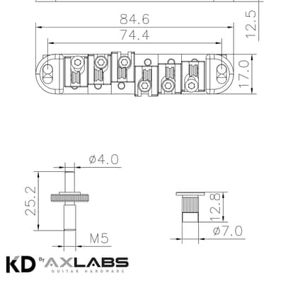 KD By AxLabs Roller Bridge For TOM Replacement - Nickel image 2