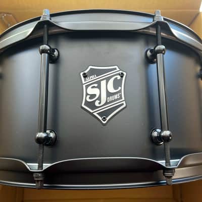 SJC 6.5" x 14" Alpha Steel Snare Drum - Flat Black image 1