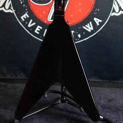 Eastwood Flying V Bass - Short Scale - Black w/OGB image 7