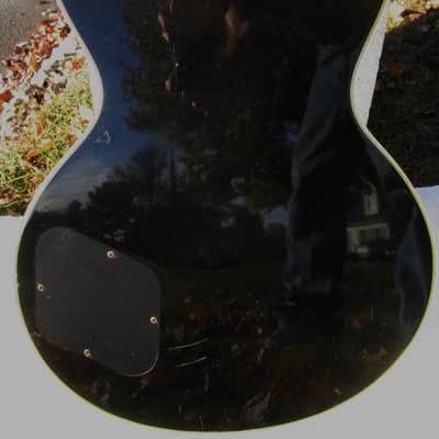 Samick LP Custom Style Guitar, 1990's, Japan,  Black, Gold Hardware, Gig Bag image 8