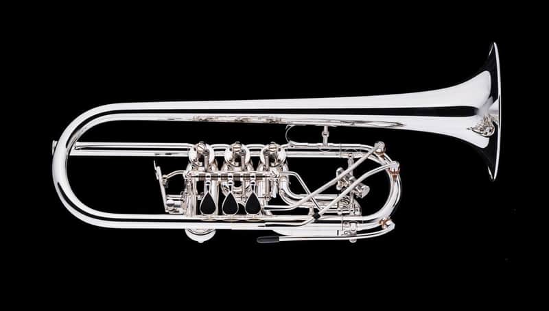 Schagerl Berlin Model Rotary C Trumpet in Silver Plate image 1