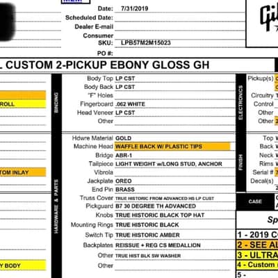 Gibson Made 2 Measure 1957 Les Paul Custom 2019 - Gloss Black image 10