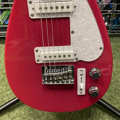 Vox Mini MKIII travel guitar teardrop shape in loud red finish image 15