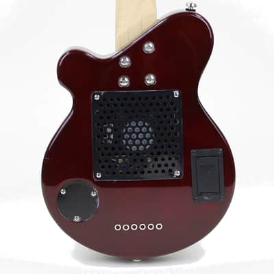 Pignose PGG-200RFM Mini Electric Travel Guitar with Built-in Amp, Red Flame Maple image 6