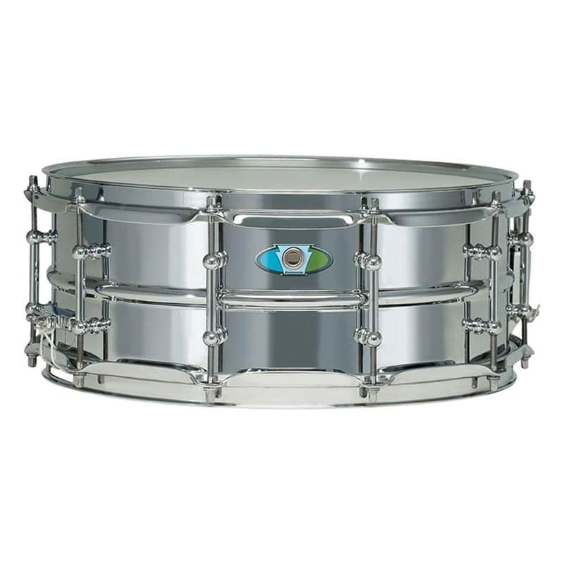 Ludwig LU5514SL Supralite 5.5x14" 10-Lug Steel Snare Drum with P88I Strainer image 1