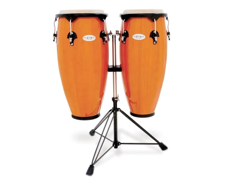 Toca Synergy Wood Conga Set w/ Double Stand - Amber image 1