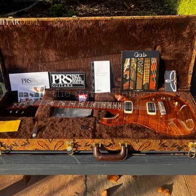♚AMAZING♚PRS Artist Custom PAULS GUITAR ♚ HONDURAN !♚ 'AAAAA' Flame ♚ BLACK GOLD ♚ Brushstroke Birds ♚7.6LB♚22*24 image 2
