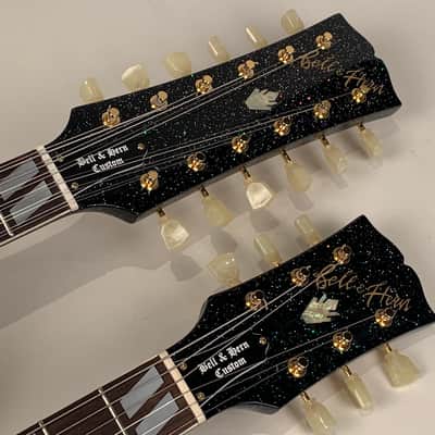 Bell & Hern  Custom Doubleneck 6/12 2019 Black Galaxy Sparkle image 6