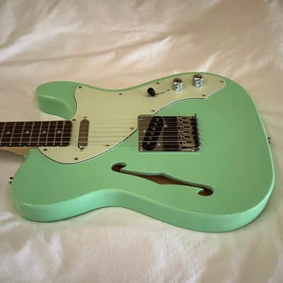 Del Mar Lutherie Tel-Uh-Caster Thinline T-Style Guitar - Surf Green - Made in USA - Free Pro Setup image 5
