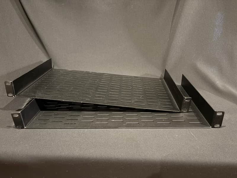 Two 19” Rack Shelves, Auray RS-V-1U - Black image 1