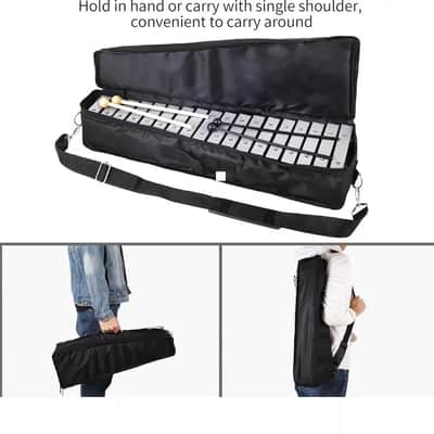 32-Note Glockenspiel Xylophone - Foldable Aluminum Music Instrument with Carry Bag image 2