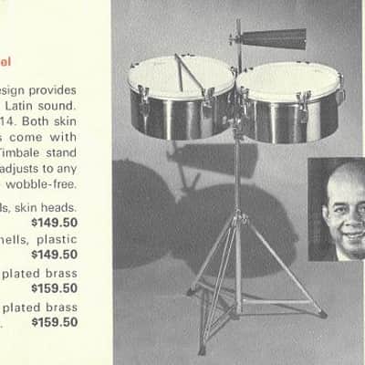 Rogers 1960s “Humberto Morales Model” 13”+14” Brass Timbales with