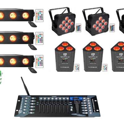 3 Rockville BEST PAR+BEST STRIP+ROCKWEDGE Wireless DMX Battery Lights+Controller image 1