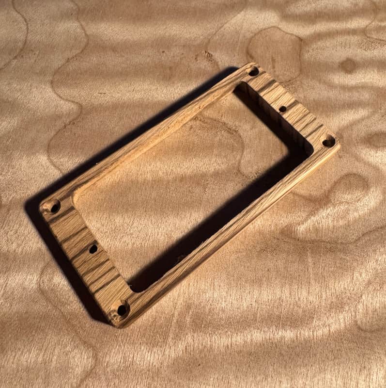 Guilford Zebrawood Humbucker Pickup Ring - Trembucker spaced for Seymour Duncan w Floyd Rose image 1
