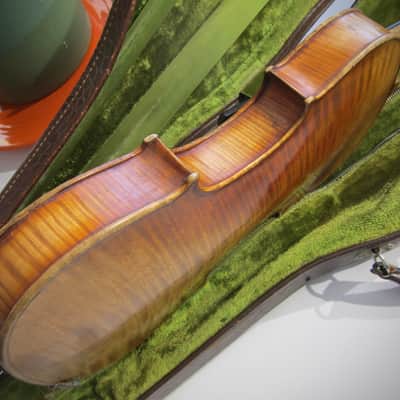 Conservatory Violin Guarnerius Copy 4/4 German Circa-1920s-1940s-Reddish Brown Varnish image 15