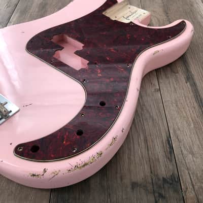 FRANCHIN Jupiter bass body Relic Aged Faded Shell Pink 100% Nitro Lacquer Poplar Precision-Style Made in Italy - Stock piece #23250826 image 7