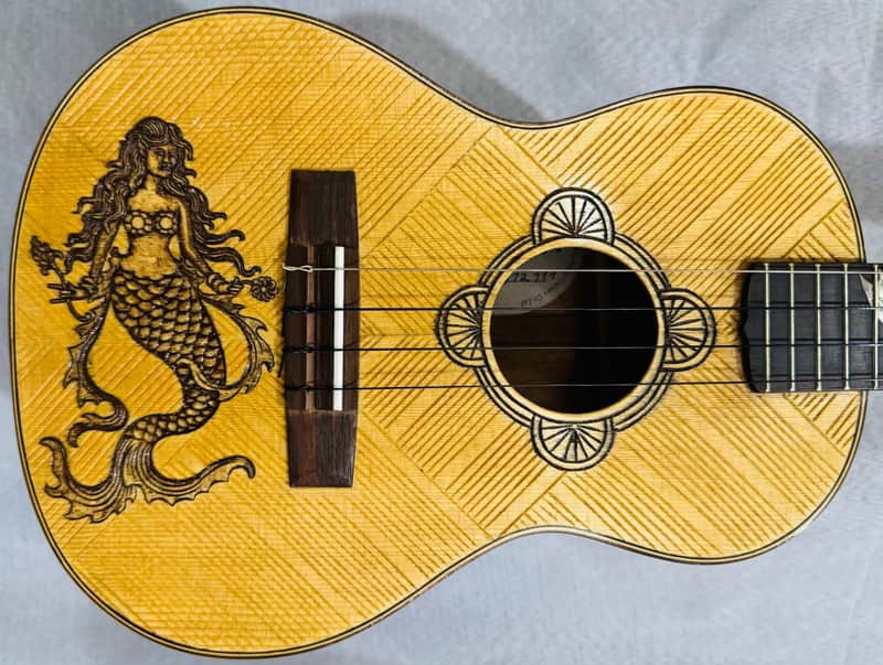 Blueberry Handmade Tenor Ukulele Mermaid Motif image 1