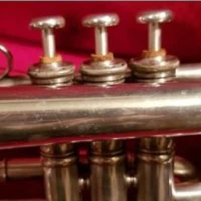 SML Strasser Marigaux Lemaire B Flat Silver Plated Cornet 1930s image 8