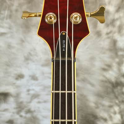 Left Handed 2006 SCHECTER Elite-4 NT Bass Guitar - Cherry QMT image 4