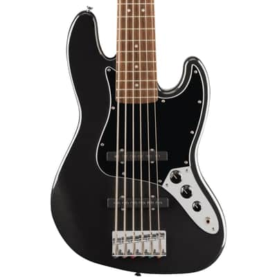 Squier Affinity Series Jazz Bass VI 6 String - Black Metallic image 1