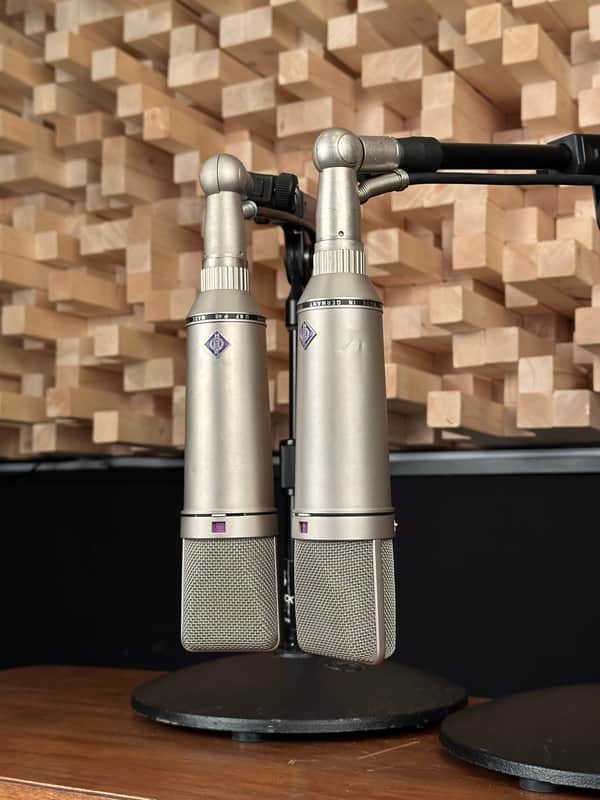 Vintage Neumann U87 Condenser Microphone Sequential SN Stereo Pair. 1983. Swivel Mounts. All Original! image 1