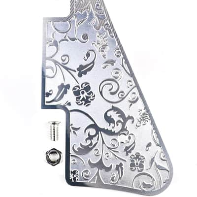 Les Paul Style Aluminum Alloy Engraved Pickguard - Chrome image 1